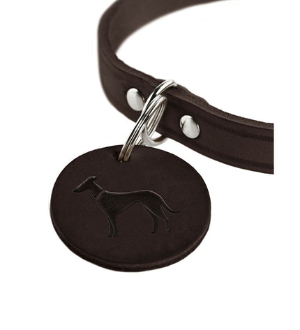 Hunter Aalborg chocolate dog collar for medium-sized dogs, adjustable 38-47 cm, made of durable material with a stylish design.