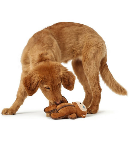 Hunter Togh Toys hondenknuffel in bruin polyester, 25 cm aap met zachte vulling, geschikt voor honden speelgoed.