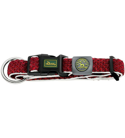 Red Hunter Plus dog collar in size L (40-60 cm) with a wire design, suitable for medium to large dogs.