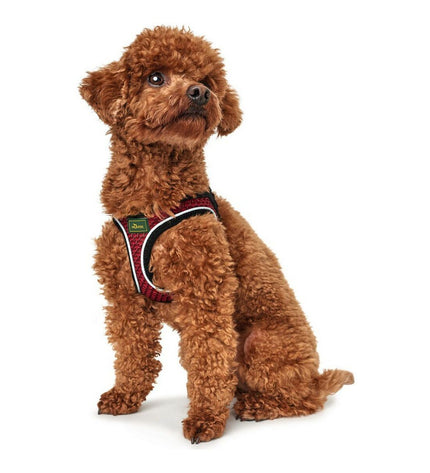 Hunter Hilo-Comfort small dog harness in red, size XS, with adjustable straps and padded material for comfortable control.