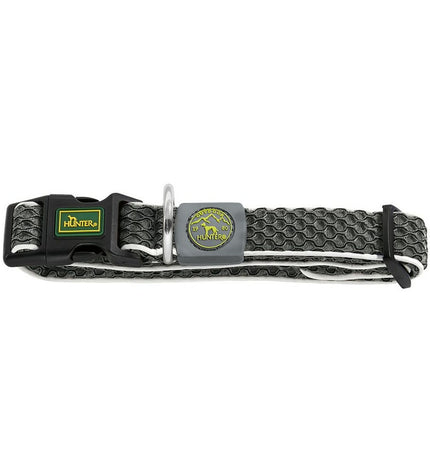Hunter Basic dog collar in anthracite, size S (30-43 cm), showcasing a durable fabric design for small dogs.