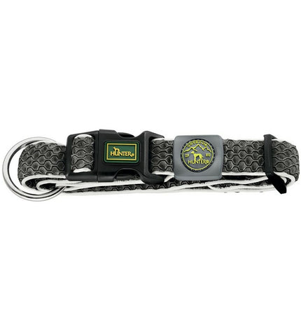 Hunter Plus dog collar in anthracite color, size large (40-60 cm), with a sturdy design for dogs.