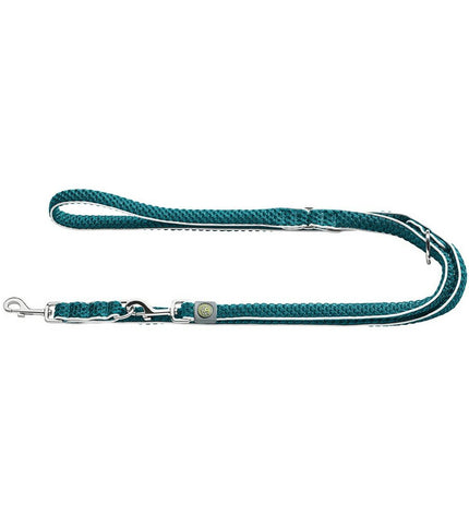 Hunter HILO turquoise dog leash, 200 cm long, shown in vibrant turquoise color, ideal for walking and controlling dogs.