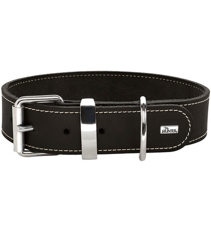 Black Hunter Aalborg dog collar in size 30-38 cm, made of durable material, with a sleek design and adjustable fit for dogs.