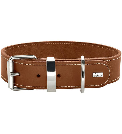 Hunter Aalborg Cognac dog collar for small to medium dogs, with adjustable strap and stylish leather design.