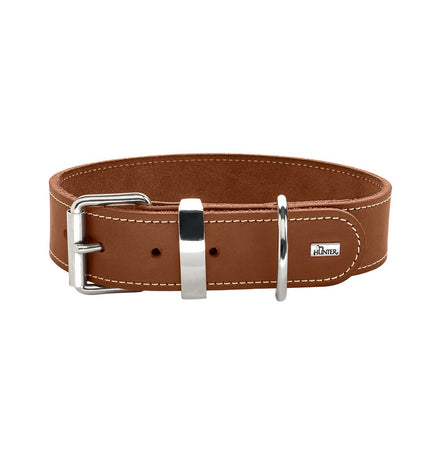 Hunter Aalborg Special Cognac dog collar made of high-quality leather, featuring a classic design and adjustable fit.