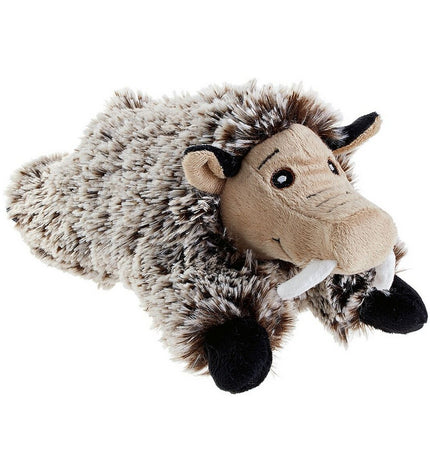 Hunter Faro dog plush toy in brown and gray polyester, shaped like a pig, designed for dogs to chew and cuddle.