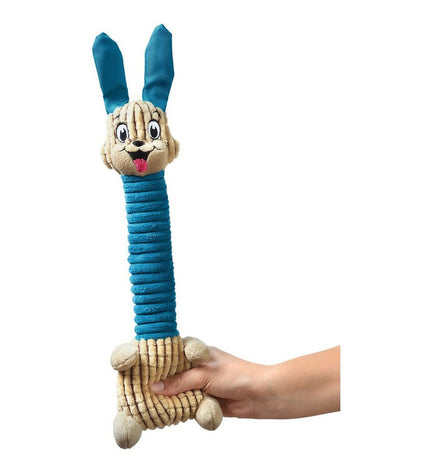 Hunter Granby turquoise plush interactive dog toy in the shape of a rabbit for dogs, featuring soft fabric and playful design.