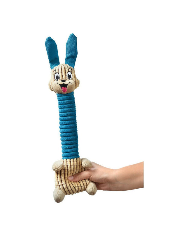 Hunter Granby turquoise plush interactive dog toy in the shape of a rabbit for dogs, featuring soft fabric and playful design.