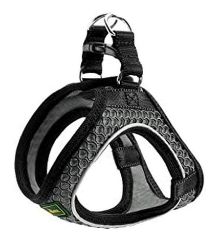 Hunter Hilo Comfort dog harness in anthracite, adjustable for medium/large dogs, with padded straps and secure buckle.