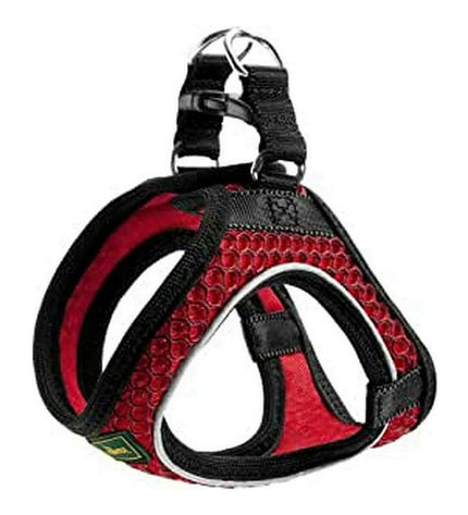 Hunter Hilo-Comfort red dog harness for medium to large breeds, adjustable, with padded straps, suitable for dogs 58-63 cm.