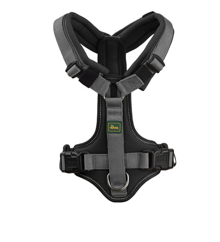Hunter Maldon Up black dog harness, adjustable size 46-82 cm, made for comfortable and secure fitting for medium to large dogs.