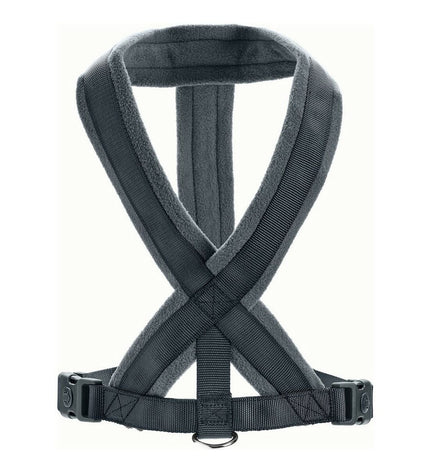 Hunter London Comfort dog harness in anthracite, size S/M, adjustable for neck 48-56 cm, made for comfortable fit and control.