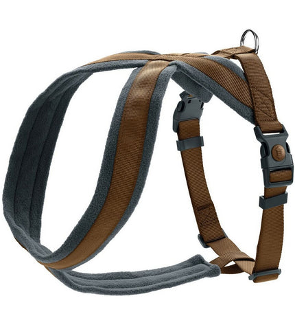 Hunter London Comfort dog harness in brown, size L, adjustable for 68-91 cm, made for comfortable and secure fit.