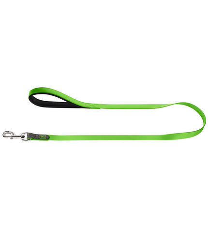 Hunter Convenience green dog leash with sturdy nylon material and metal clasp, suitable for walking dogs.