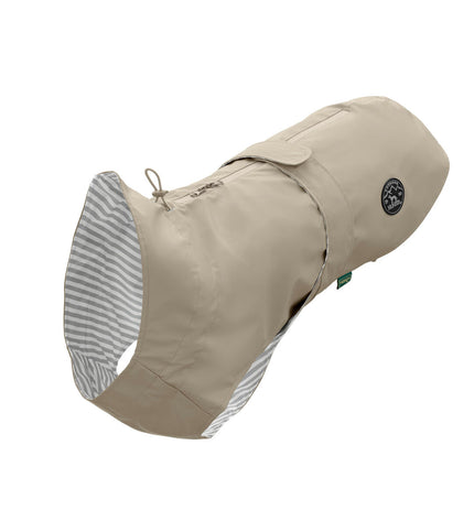 Hunter Milford beige dog coat for small dogs, 25 cm, with adjustable straps and warm, lightweight fabric for outdoor walks.