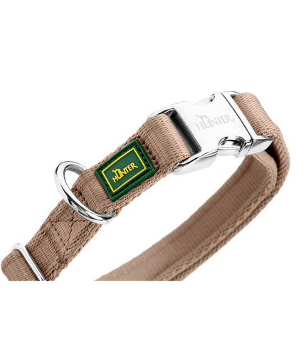 Hunter Inari beige dog collar for large dogs, XL size, 45-65 cm, made of durable material, suitable for everyday walks.