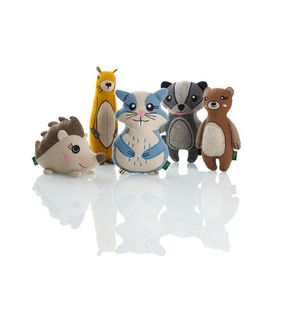 Blue Hunter dog cuddle toy made from 100% recycled materials, suitable for dogs and hamster play.