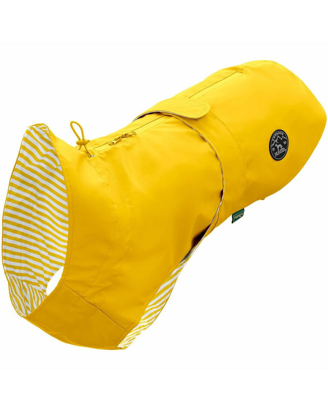 Yellow Hunter dog jacket in 45 cm size, showing the waterproof exterior and adjustable straps for a comfortable fit.