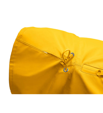 Yellow Hunter Milford dog coat for 50 cm dogs, showcasing a warm, waterproof dog jacket with adjustable straps.