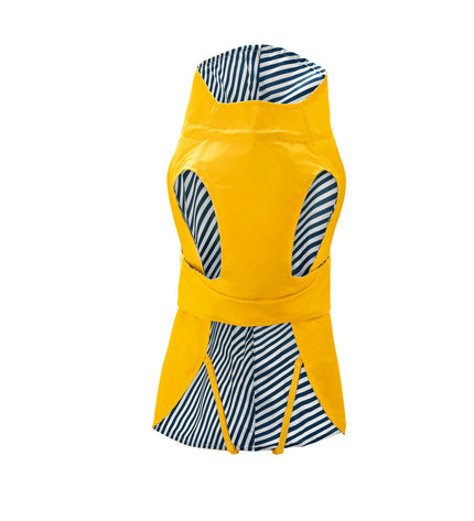 Yellow Hunter Milford dog raincoat for 50 cm dogs, waterproof dog jacket with adjustable fit, designed for outdoor protection.