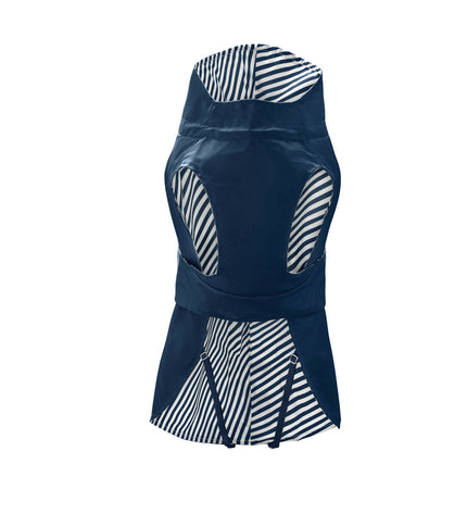 Blue Hunter Milford dog jacket for 45 cm dogs, lightweight and weather-resistant, shown on a small dog model.