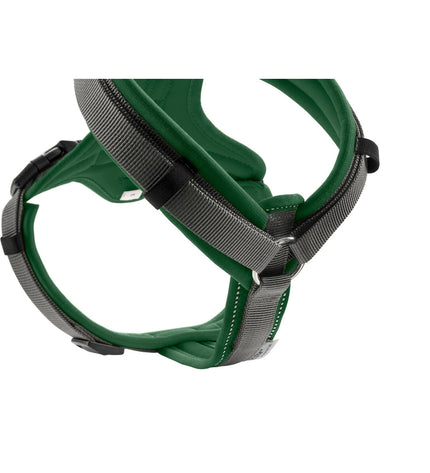 Hunter Maldon Up dark green dog harness for small/medium dogs, adjustable 46-82 cm, made for comfortable, secure fit.