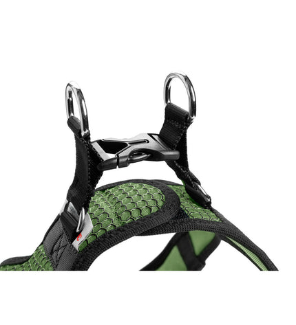Hunter Comfort Groen XS hondenharnas in maat 35-37 cm, zacht en verstelbaar voor comfortabele hondenhalsband en tuig.