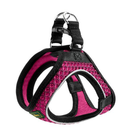 Hunter Comfort fuchsia dog harness for medium-sized dogs, adjustable collar with secure buckle, 55-60 cm neck size.