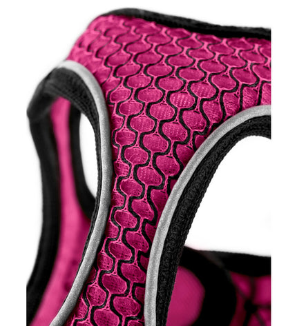 Hunter Comfort fuchsia dog harness for medium-sized dogs, adjustable 55-60 cm, with padded straps and secure clip.