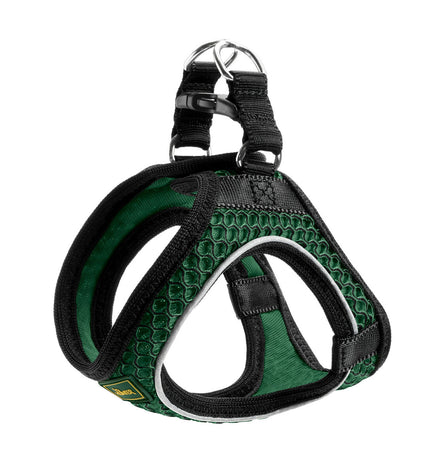 Hunter Comfort dark green dog harness for small dogs, adjustable XS size, fits 35-37 cm neck, made for comfortable control.