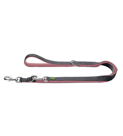 Pink Hunter Maldon 2m adjustable dog leash with metal clasp, durable nylon material, suitable for walking and training dogs.