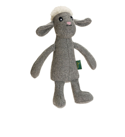 Hunter dog plush toy in grey felt with recycled polyester fiber, shaped like a sheep for dogs.
