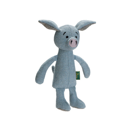 Hunter blue marled dog plush toy made from recycled polyester and felt, designed for dogs to chew and play with.