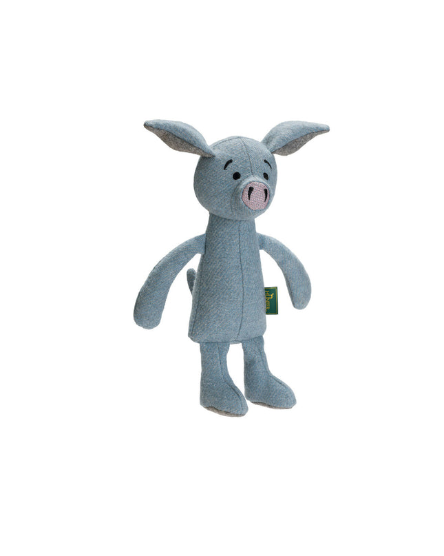Hunter blue marled dog plush toy made from recycled polyester and felt, designed for dogs to chew and play with.