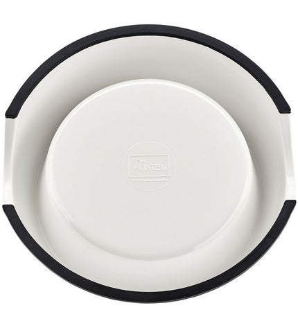 Hunter melamine dog food bowl in white with 350 ml capacity, featuring stainless steel insert for easy cleaning.