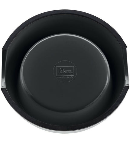 Hunter Melamine dog food bowl in black, 700 ml capacity, made of stainless steel and melamine, with dimensions 22x22x11.5 cm.