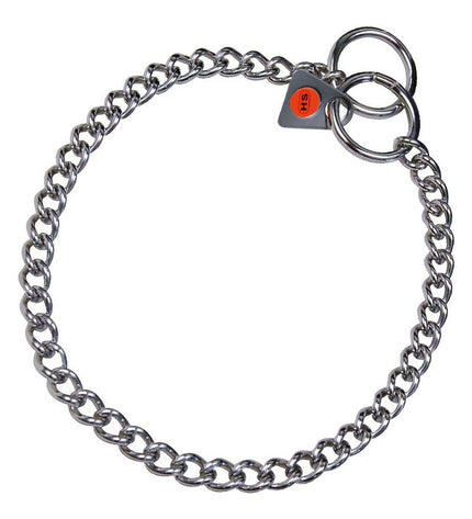 Silver-colored Hondenhalsband by Hs Sprenger, 50 cm with twisted 2 mm chain links, designed for dogs.
