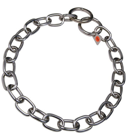 Silver-colored Hs Sprenger dog collar, 4mm chain links, halflong 51cm, suitable for small to medium dogs.
