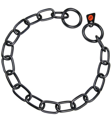 Black 3mm chain dog collar by Hs Sprenger, halflong style, 61 cm, durable pet accessory for dogs.