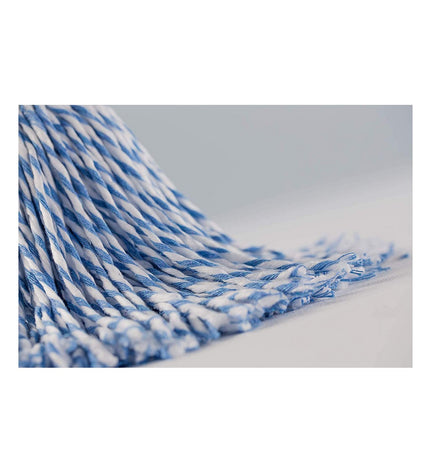 Vileda white cotton mop for household cleaning, suitable for kitchen and home chores, with a sturdy handle and absorbent material.
