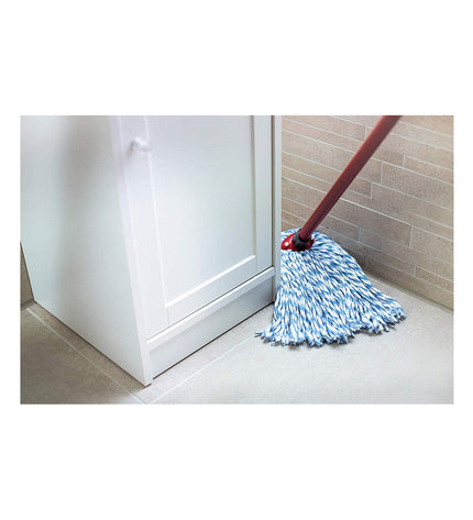 Vileda white cotton mop for household cleaning, suitable for kitchen and home chores, with a durable cotton head.
