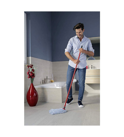 Vileda white cotton mop for household cleaning, showing the durable mop head for effective kitchen and home chores.