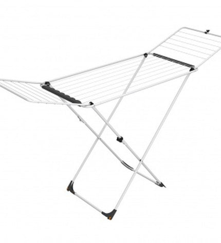 Vileda X-Legs universal laundry drying rack in gray steel, 180 x 55 x 93 cm, with 18 meters of drying space for home use.