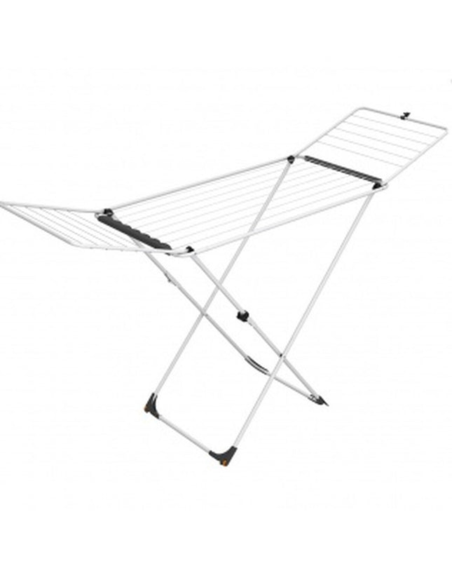 Vileda X-Legs universal laundry drying rack in gray steel, 180 x 55 x 93 cm, with 18 meters of drying space for home use.