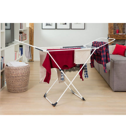 Vileda X-Legs universal laundry drying rack in gray steel, 180x55x93 cm, with 18 meters of drying space for household laundry.