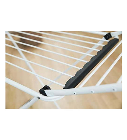 Vileda X Legs Extra white laundry drying rack with multiple rods, dimensions 173 x 56 x 93 cm, for home organization and laundry.