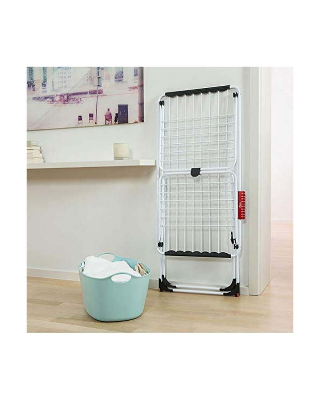 White Vileda X Legs laundry drying rack, 173 x 56 x 93 cm, for household laundry organization and drying.