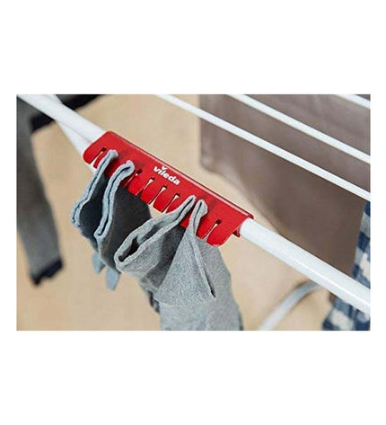 Vileda X Legs Extra white laundry drying rack with multiple tiers, measuring 173 x 56 x 93 cm for household drying and storage.