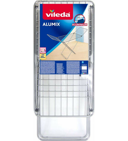 Vileda X-Legs Alumix aluminium clothesline, 20 meters, for household laundry drying and outdoor storage.